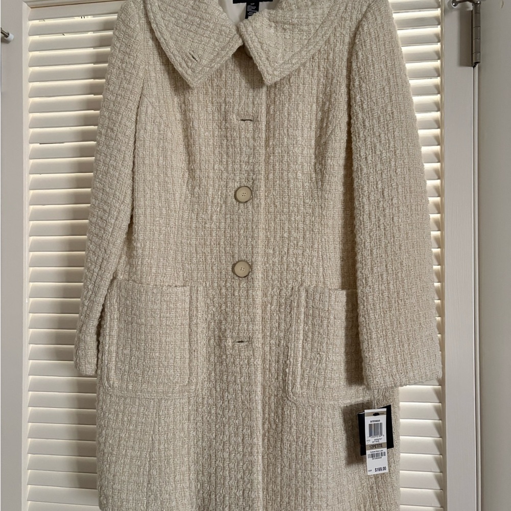 Alfani Cream Textured Coat